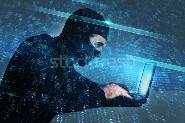 Hacker creates a backdoor access on a computer. Concept of internet security Stock photo © alphaspirit