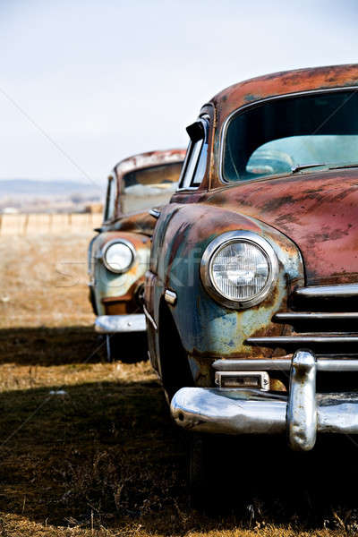 Foto stock: Vintage · carros · vertical · versão · dois