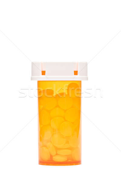 Pastile sticlă izolat aspirina alb Imagine de stoc © alptraum