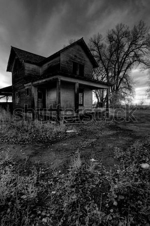 Casa rurale Wyoming lungo abbandonato Foto d'archivio © alptraum