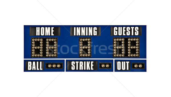 Tabellone segnapunti baseball isolato primo piano bianco home Foto d'archivio © alptraum