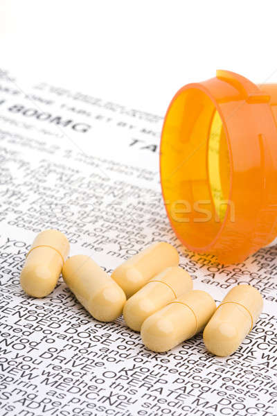 Recept gyógyszer antibiotikum utasítások törődés lap Stock fotó © alptraum