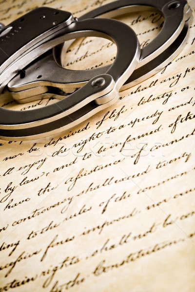 наручники прав правосудия документа пергаменте Сток-фото © alptraum