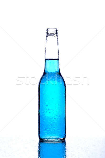 Bottiglia blu bianco liquido umido Foto d'archivio © alptraum