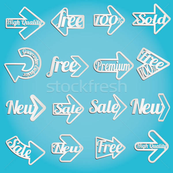 Satış yeni prim kalite etiketler vektör Stok fotoğraf © alvaroc