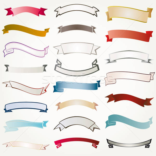 set of design elements banners ribbons vector Stock photo © alvaroc