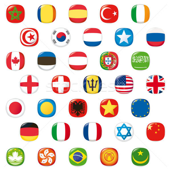 Set of world flags. Vector button Stock photo © alvaroc