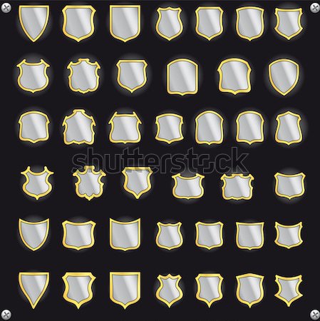 Vector shields for design. Black collection. Stock photo © alvaroc