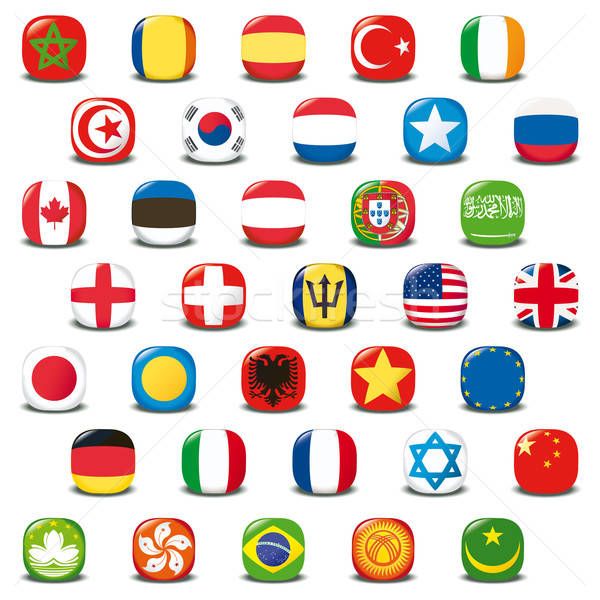 Set of world flags. Vector button Stock photo © alvaroc