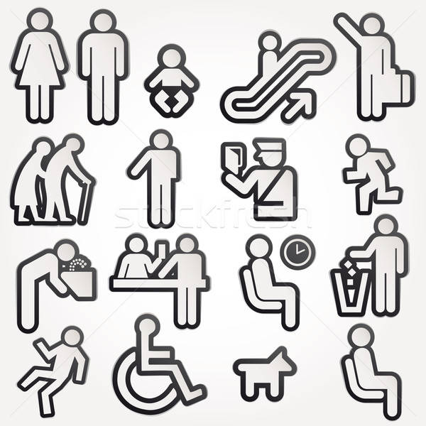 Vector pictograme bărbaţi femei semna picioare Imagine de stoc © alvaroc
