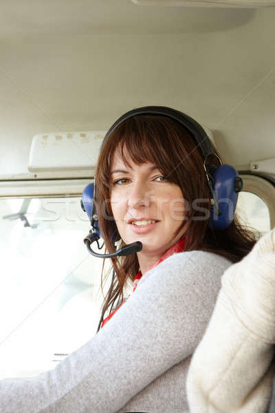 Woman pilot in plane Stock photo © Amaviael