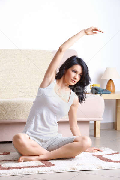 Fiatal nő jóga testmozgás portré fitt izolált Stock fotó © Amaviael