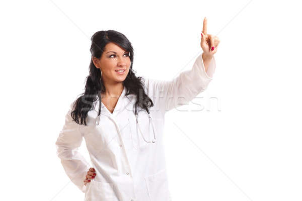 Médecine médecin pointant quelque chose doigt espace Photo stock © Amaviael