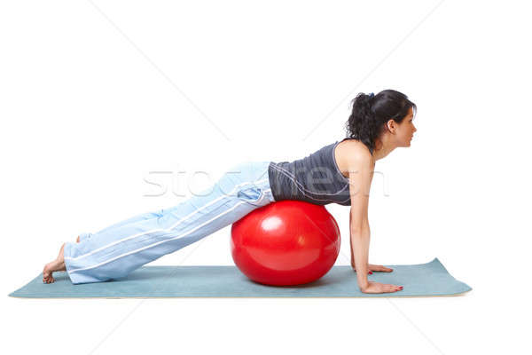 Mujer gimnasio pelota hermosa Foto stock © Amaviael