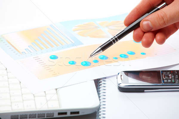 Business graphs and male hand Stock photo © Amaviael