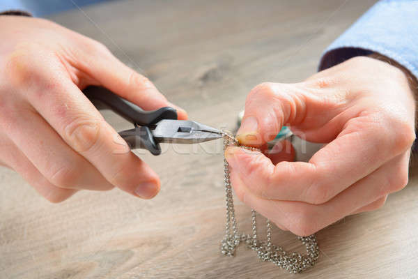Stock photo: Creating or fixing jewelry