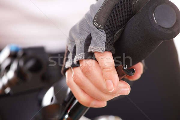 Hand pushing brake lever Stock photo © Amaviael