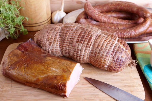 Cold smoked meat Stock photo © Amaviael