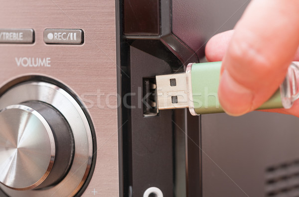 Connecting USB flash drive to a music player Stock photo © Amaviael