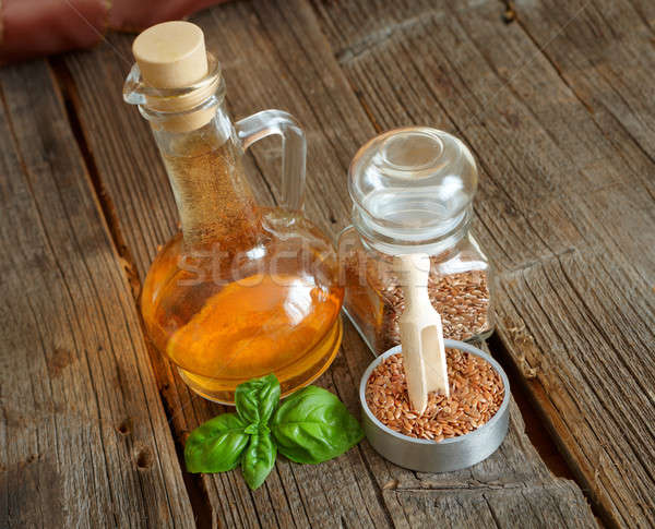 Stock photo: Dried linseed with macerated oil