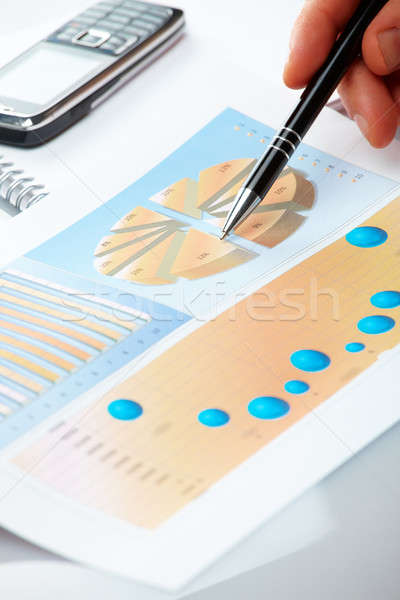 Działalności wykresy mężczyzna strony wykres Zdjęcia stock © Amaviael