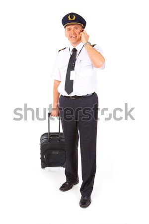 Stock photo: Flight crew with trolley