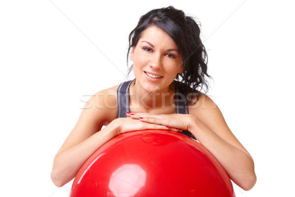 Mujer gimnasio pelota hermosa Foto stock © Amaviael