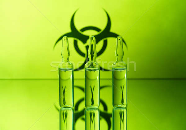 Bioveszély felirat üveg zöld gyógyszer tudomány Stock fotó © Amaviael