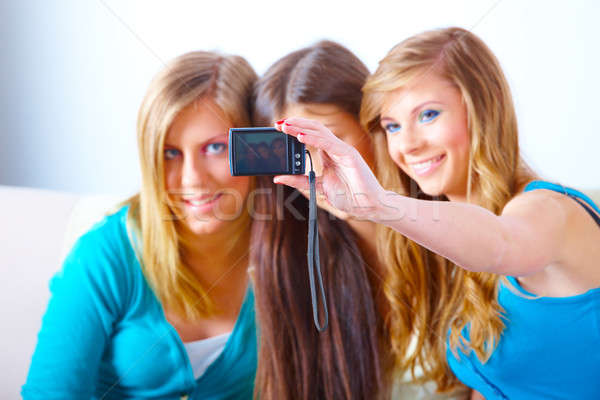 3  女の子 写真 小さな 会議 ストックフォト © Amaviael