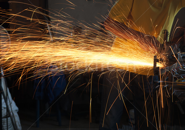  cutting metal with grinder Stock photo © Amaviael