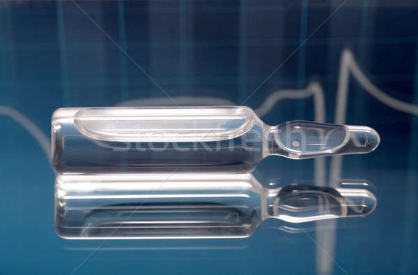 Ekg üveg gyógyszer orvosi monitor kék Stock fotó © Amaviael
