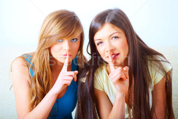 Two girls shushing Stock photo © Amaviael
