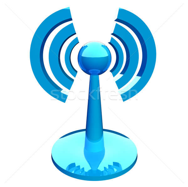 Wifi bezprzewodowej niebieski nowoczesne ikona odizolowany Zdjęcia stock © Amaviael