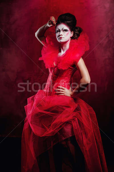 Rouge reine femme Creative maquillage pelucheux [[stock_photo]] © amok