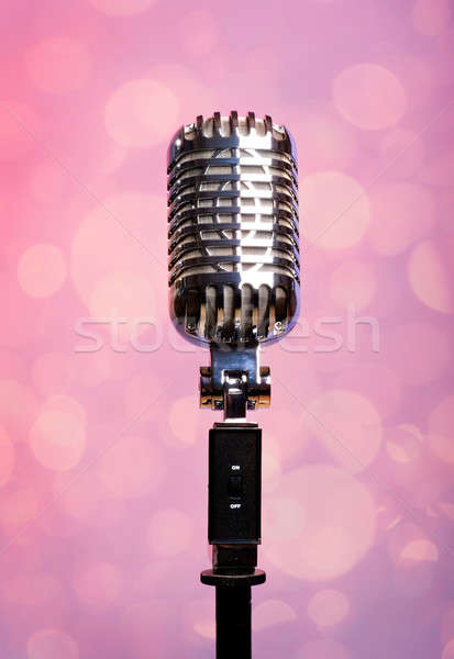 Professional vintage microphone over abstract background Stock photo © amok