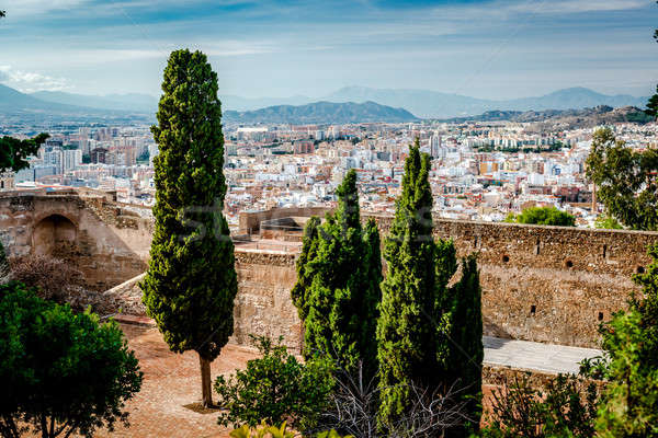 Forteresse malaga ville Espagne arbres brique [[stock_photo]] © amok