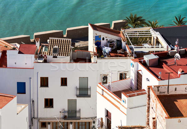 Rooftops of Peniscola city. Costa del Azahar. Spain Stock photo © amok