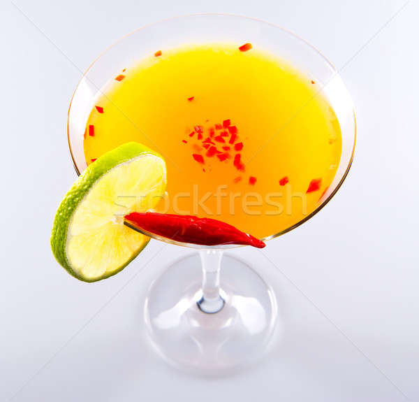 Cocktail blanche fruits orange vert [[stock_photo]] © amok