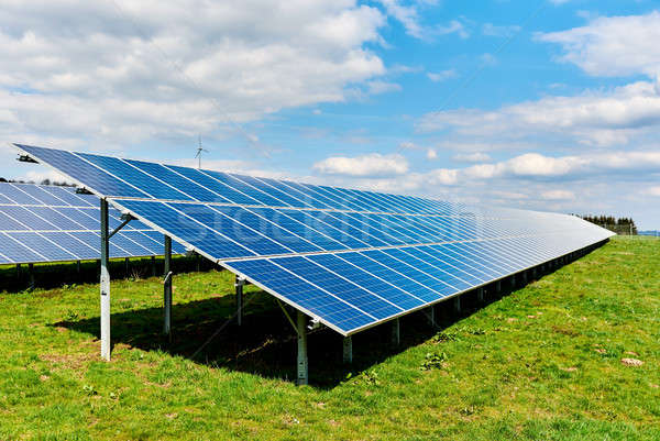 Solar panels on a green field Stock photo © amok