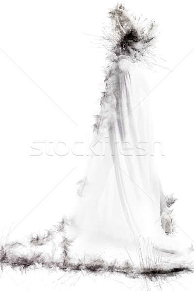 Female with goat body-art. Digitally altered image Stock photo © amok