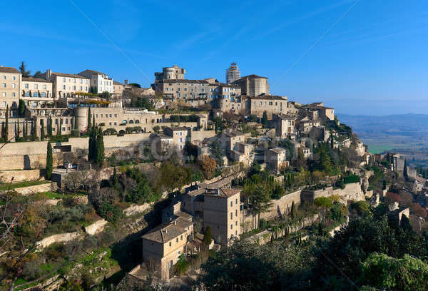 View to the Gordes, is a beautiful hilltop village in France. Stock photo © amok