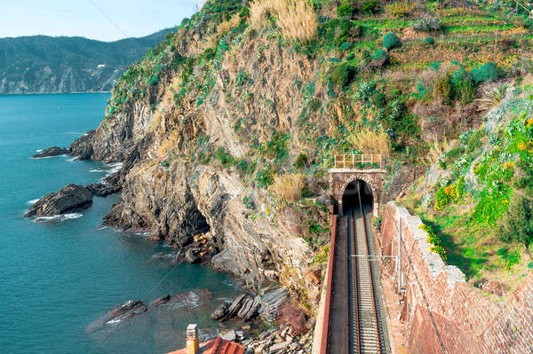 ストックフォト: 表示 · 鉄道 · イタリア · 水 · 風景 · 旅行