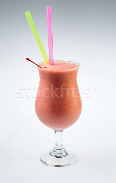 Berry smoothie with cherry over white background Stock photo © amok