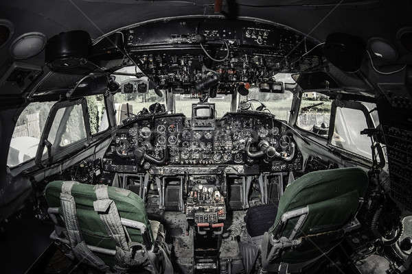 Binnenkant vliegtuig cockpit reizen scherm machine Stockfoto © amok