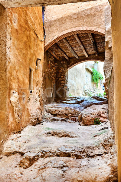 Archway in old town of Miravet, Spain Stock photo © amok