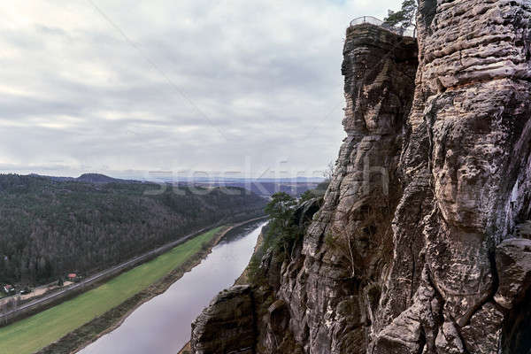 View of the Elbe river and the Wartturm rocks Stock photo © amok