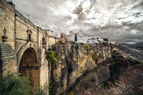 The Puente Nuevo bridge and Picturesque view of Ronda city. Prov Stock photo © amok