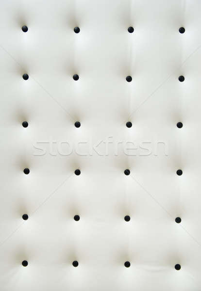 Blanco cuero tapicería negro botones pared Foto stock © amok