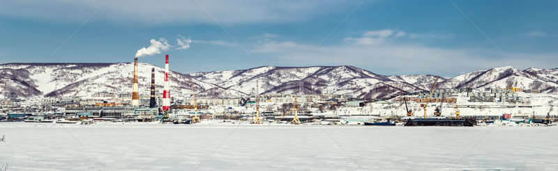 Panoramic view of Petropavlovsk-Kamchatsky seaport and power plant Stock photo © amok