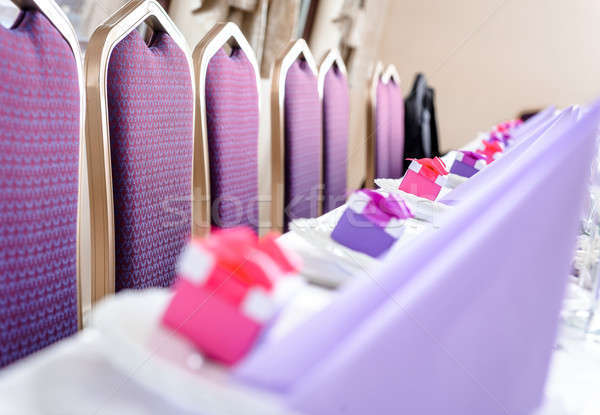 Empty chairs and wedding table decorations Stock photo © amok